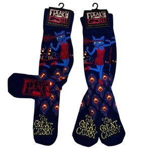 Freaker Feet “Great Catsby” Socks 2 Pair Unisex NWT